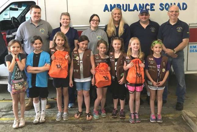 Brownie Troop 96609 used money from cookie sales to purchase Pet Oxygen masks for the Vernon Ambulance Squad.