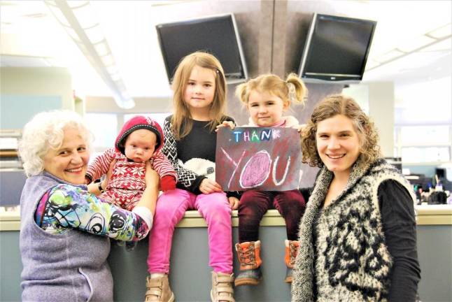 Straus News Publisher Jeanne Straus, left, with family members Dion Gara, Kai Gara, Juno Gara and Rebecca Tucker, thank readers for supporting local jounalism.