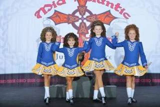 Irish dance thrives at Byram school Under 12, 4 Hand Team 46th place out of 120 teams 2014 Mid-Atlantic Oireachtas. Pictured from left: Aylia Mahon, Sydney Brief, Erin Huber and Jolie Parisi .