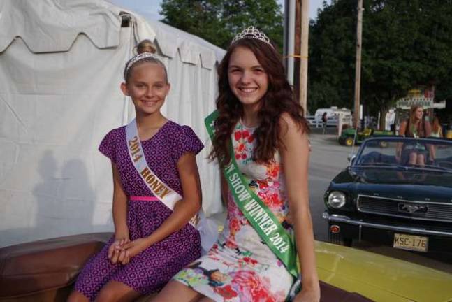 2014 Miss Honey Queen Jordana Mross, 12, of Hamburg and 2014 Fashion Show Dress Review winner Emily Fisher, 16, of Sparta are shown.