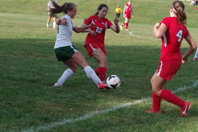 Lenape Valley tops SussexTech in girls soccer Lenape Valley's Krista Bahnsen (20) is challeged for the ball.