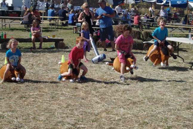 Youngsters seemed to enjoy the Horse Hippity Hop Races.
