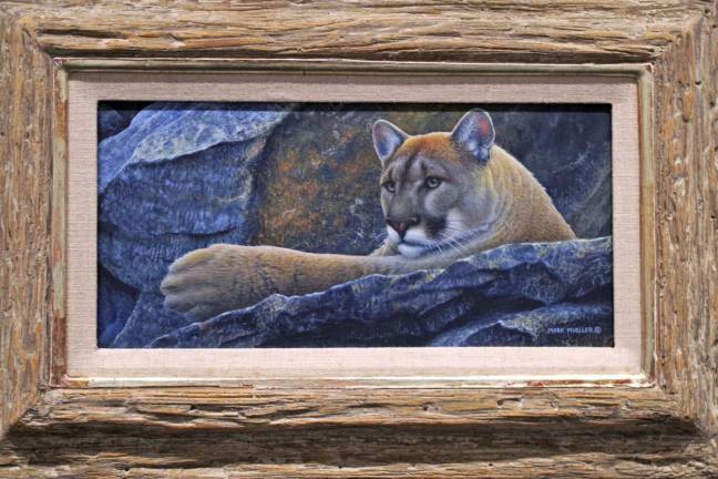 &quot;Between a Rock and a Hard Place&quot; is a creation of Mark Mueller of Ogdensburg. It is an acrylic on canvas panel.