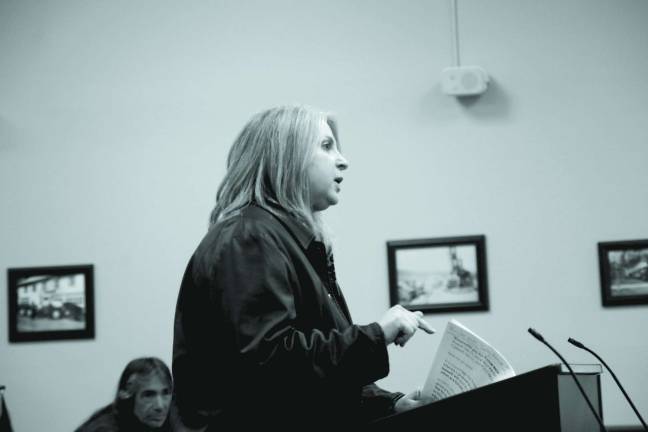 Vernon divided over mayor's raise proposal Photo by Chris Wyman Mary Ellen Vichiconti speaks during the public comments section of Monday's Vernon Township Council meeting.