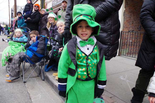 This six-year-old leprechaun's name is Nicholas Grano of Sparta Photos by George Leroy Hunter