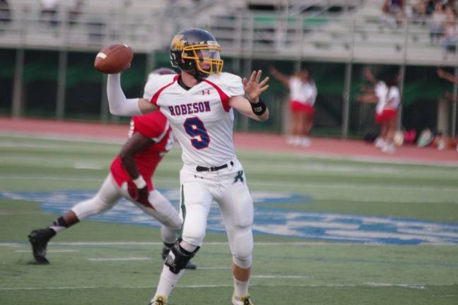 West quarterback Aaron Furnbach (West Milford) was named MVP on offense for his team.