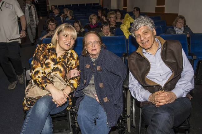 Pictured from left: Front row seat audience members Marine Jikia, Ruth and husband Rich Maglin all of Sparta.