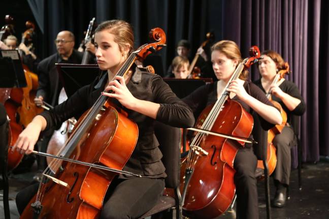 VTHS orchestra collaborates with N.J. symphony Kaitlyn Ambrose and Victoria Meneses are shown on cello