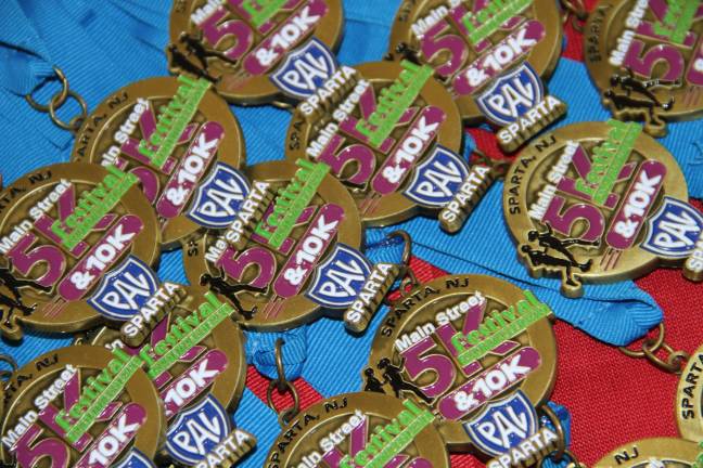 Medals offered to finishers of the 5K and 10K races.
