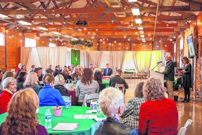 The German Christmas Market Committee distributes grants in the Conservatory at the fairgrounds. (Photo by Brielle Kehl)