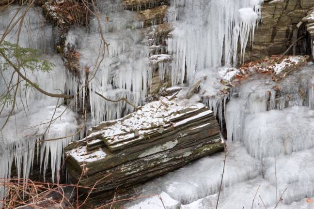 Photo by Gale Miko Natures ice sculptures in the brook along Route 23 North in Wantage