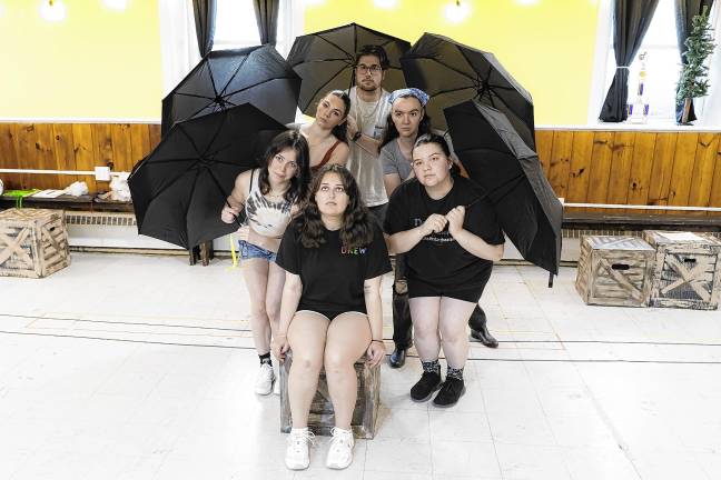 ‘Ride the Cyclone’ onstage in Stockholm <b>Clockwise from bottom are Nicole Verga, Miranda Jane, Skylar Tomlin, Luke Simmons, Ronni McAllister and Eliza Halteman, members of the cast of ‘Ride the Cyclone.’ (Photo provided)</b>