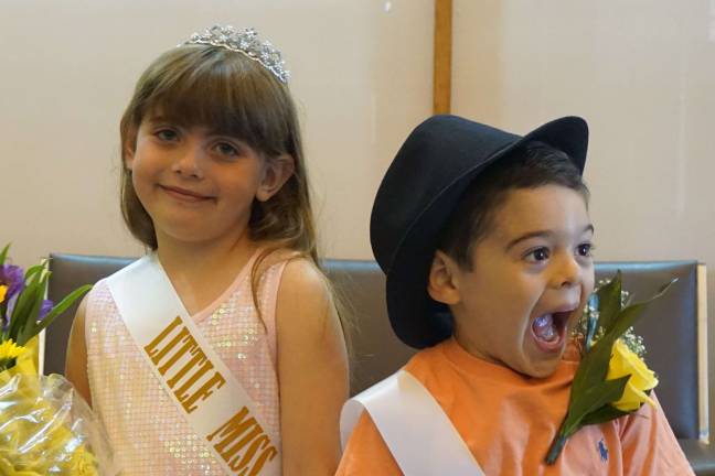 Little Miss Wantage Mackenzie Joeli Zollinger, left is shown with Little Mister Wantage Lorenzo Blanco after winning their titles.