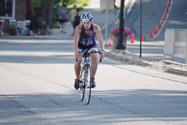 Triathlon participant Liane Jenkins, 41 of Lafayette, finished in 34th place overall with a time of 1:17:58.28.