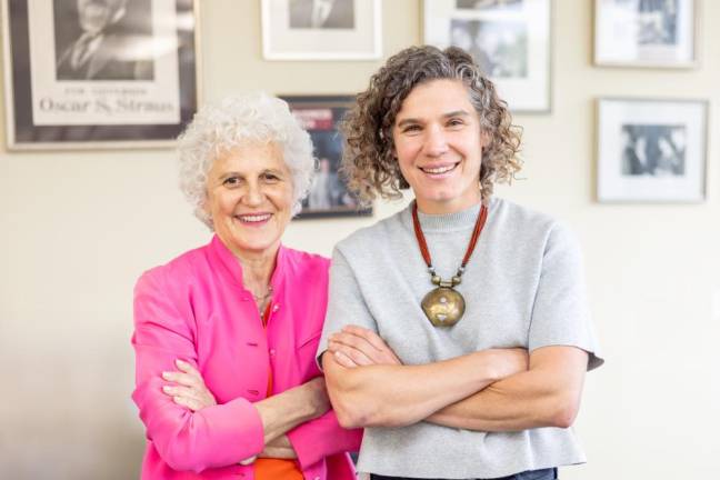 Tucker named deputy publisher of Straus News Jeanne Straus, left, president and publisher of Straus News, with Rebecca E. Tucker, the new deputy publisher of Straus News. (Photo by Sammie Finch Photography)