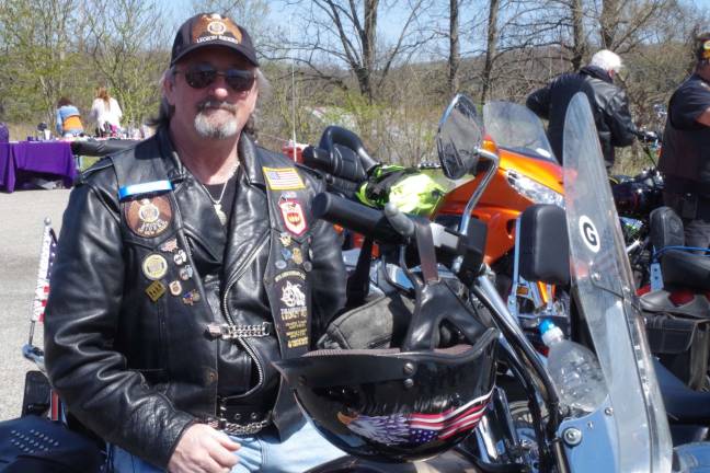 American Legion Riders member Bill Robinson is shown on his Harley Soft tail. Robinson is one of Sussex County&#xfe;&#xc4;&#xf4;s veterans best friends and a Navy veteran himself.