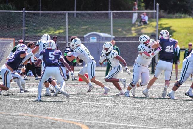 Football roundup: High Point beats Jefferson <b>PJ5 DePaul ball carrier Marquan Carter (0) is on the move in the first half. (Photo by George Leroy Hunter)</b>