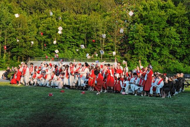 High Point Regional High School Class of 2024 Members of the High Point Regional High School Class of 2024 toss their caps in the air at the end of graduation Monday, June 17. (Photo by Island Photography)