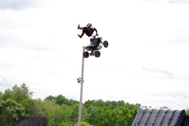 Stuntman Adam Thene performs an amazing jump.