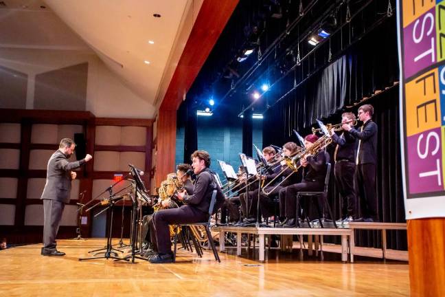 Bands compete at Jazz Festival The Vernon Township High School Jazz Express performs. (Photo by Sammie Finch)