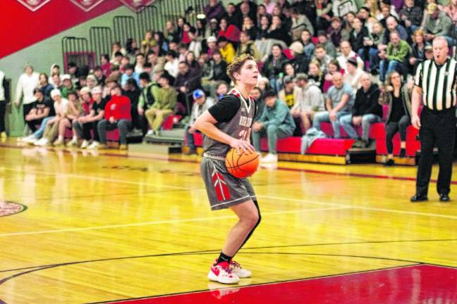 High Point's Brayden Franko focuses on the foul line. He scored 20 points.