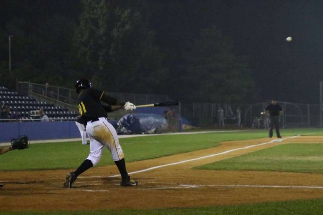 Sussex Miners hit fireworks in weekend rally Sussex Miners first baseman connects on a two-run homer in the eighth inning to help lead a comeback against Fargo Saturday. Photo by Taylor Jackson