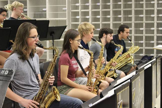 All That Jazz: Success of West Milford’s first Jazz Academy Photo by Justina AddiceThe Jazz Academy’s saxophone section is hard at work practicing the music they love.