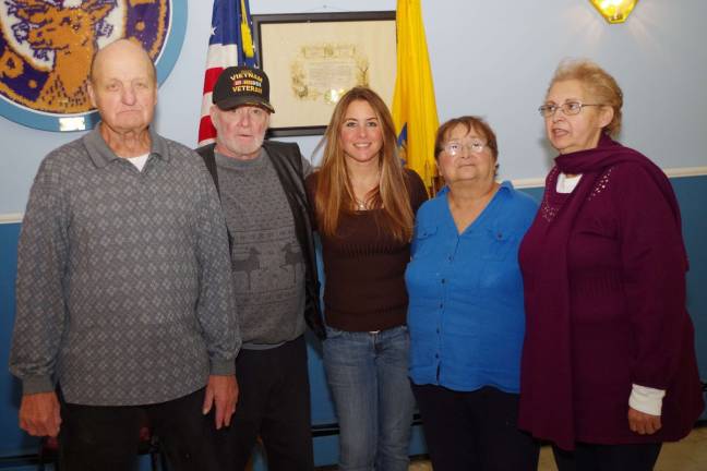 A family reunion also occurred for Elks Officer Patricia Green (center). From the left, her uncle Vietnam veteran Frank Edwards, of Elizabeth, her father Vietnam veteran Richard Miller of Morristown, Green, her mother Patricia Miller, and her aunt Judy Edwards.