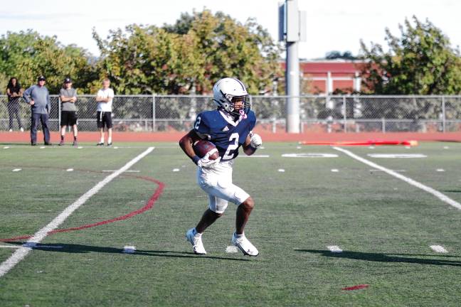 New era for SCCC football <b>Sussex Skylanders ball carrier Jabron Solomon is on the move.</b>