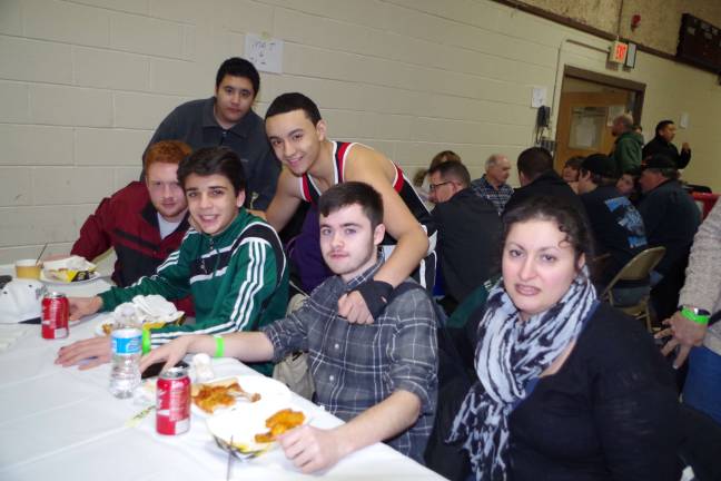 Hopatcong, New Jersey boxer Magdi Aref with family and friends before his bout.