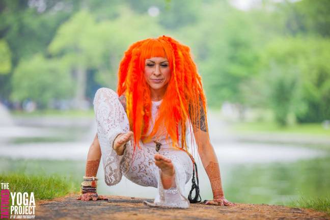 Photo by Joe Longo Hallie Hawkins wears a wig and Henna tattoos durign her photo shoot in Montclair.