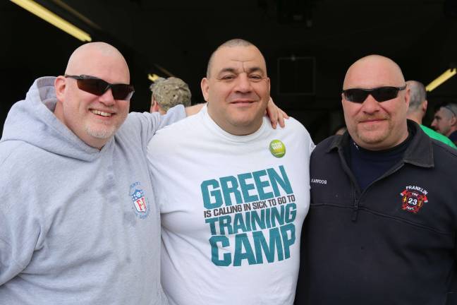 Residents go bald for charity Chris Cameron SFD, and Joe Limon and Kevin Karpowicz Franklin Fire Department.