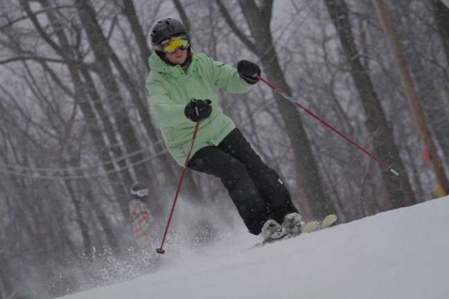 Photo courtesy Mountain Creek Skier enjoying fresh snow.