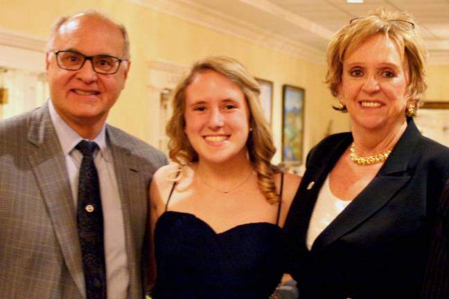 Kittatinny Regional High School senior Jennifer Makarevich was named the 2015 United Way Scholar Athlete, recognizing her academic, athletic and community service achievements. United Way&#x2019;s annual banquet showcases the positive impact area youth are having in their schools and communities. From left: Dominic (DJ) Romano of Ronetco Supermarkets, Jennifer Makarevich, United Way Chief Professional Officer Mary Emilius,