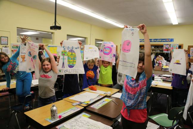 Teacher Rebecca Schnetzers third grade class and their completed superpower capes unique for their own strengths (2)