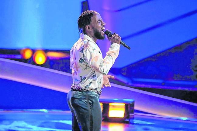 Gene Taylor, who grew up in Vernon, competes on the NBC show ‘The Voice.’ (Photo by Casey Durkin/NBC)