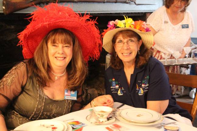 Bunny Matthews of Wantage, Chapter Region DAR and Katherine Cook of Vernon at the Mother's Day Tea.