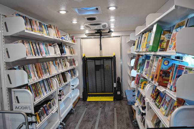 New mobile library launched <b>Inside the new mobile library.</b>