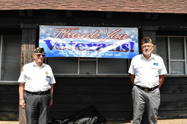 Photos: High Point Veterans Memorial Service <b>Robert MacMurray of Camden County and Ralph Harker of American Legion Post 68 in Merchantville.</b>