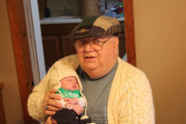 Submitted, Paul Crowley Franklin Mayor Paul Crowley with one week old grandson Caol&#x2021;&#xba;n Kehoe Demsak.