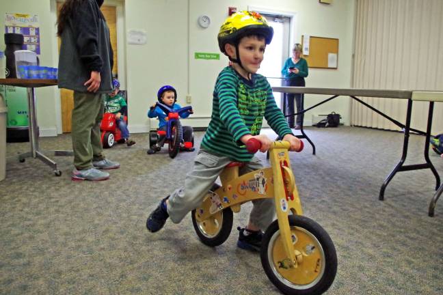 Barry Lakes resident Alex Marsh, 4, is shown on the racecourse during the Trike-A-Thon.