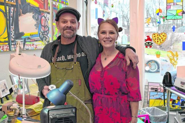 Art inspired by ‘Alice’ Chris Michalek and Holly Gouger own the Franklin Art Factory.