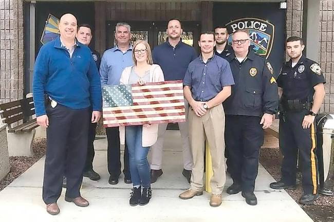 Vernon resident creates wooden flag for police Vernon resident creates wooden flag for police
