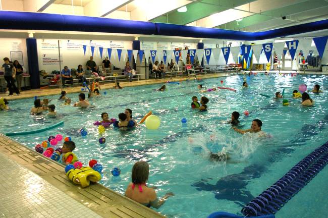 A family swim period including hundreds of floating balls was also available to help forget about the now-distancing winter months.