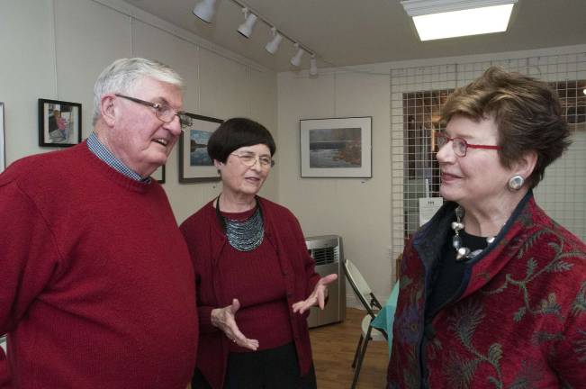 Local artists celebrate creative freedom Pictured from left: Gerald Hanifan of Fredon, wife Maureen and artist Lorraine Parker of Sparta.