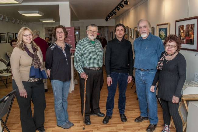 Local artists celebrate creative freedom Pictured from left: Exhibiting artists Liza Smith-Simpson of Andover Township, Ann Green of Fredon, Don Freeman of Oak Ridge, Andrew Tedesco of Byram Townshop, Richard Earl of Westfield and Kathy Brennan-Highes of Hampton.