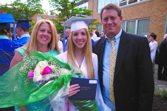 Pope John XXIII Regional High School graduate Bryn Tatiana Sarner and her parents.