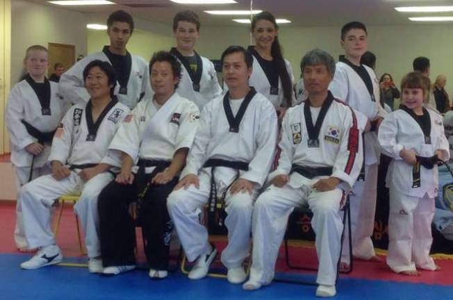 Six Taekwondo practitioners tested for their 1st black belt in Taekwondo. Brandon M., Patrick C., Spencer S., Liam F., and Paige K. are from Wantage and Amanda W. is from Vernon. They all completed eight weeks of special training that included 10 days for the egg tradition and three days of fasting. All new black belts will receive Black belt certificates from the Taekwondo Headquarters in Korea.