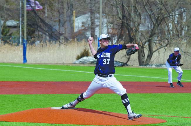 Pope John's Dan Cunico struck out eight and walked three. Cunico allowed one run on four hits in six innings of pitching. Pope John XXIII High School beat Northern Valley Regional High School (Demarest, N.J.) in boys varsity baseball on Saturday, April 5, 2014. The final score was 6-1. The game was played at Pope John XXIII High School in Sparta Township, New Jersey.