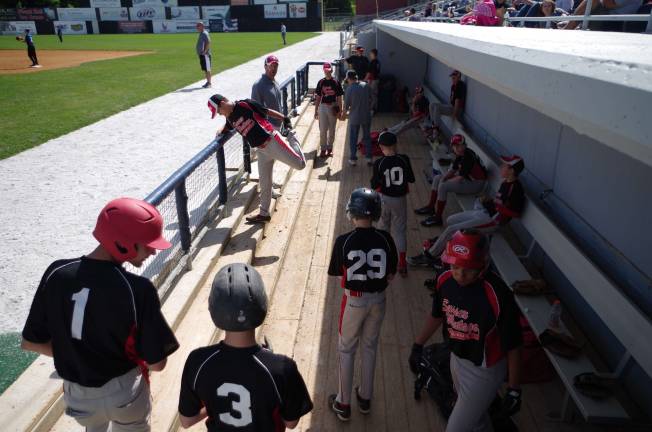 Little League season finishes on Sunday The Sussex-Wantage dugout.